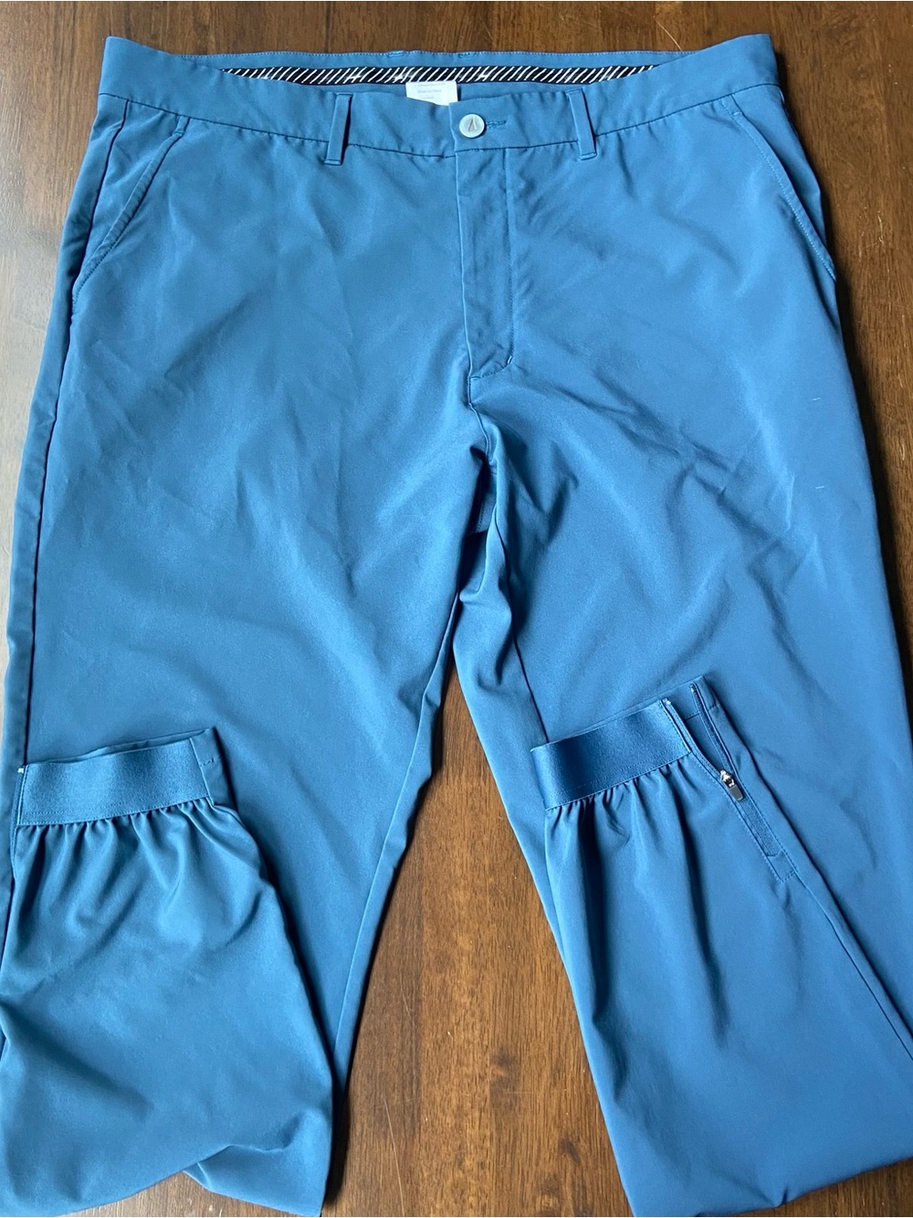 PRIMO Golf Mens 38 Extra Tall Blue Joggers 38x31 Ankle Zip Stretch Golf Pants
